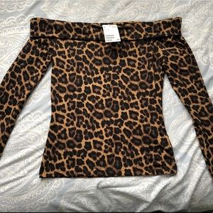 🦋3 FOR 30🦋 H&M - LEOPARD PRINT OFF THE SHOULDER